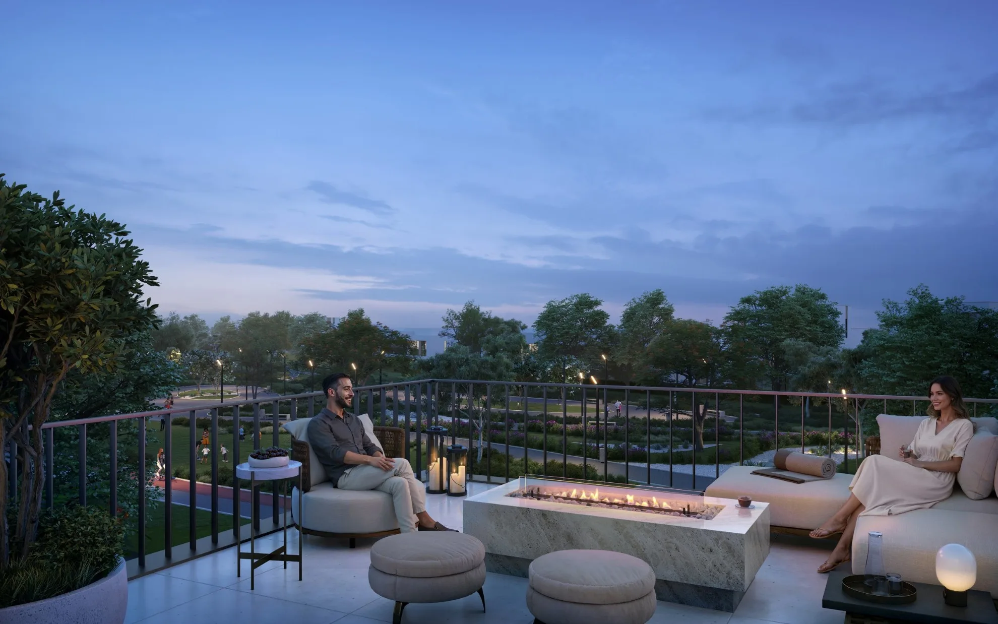 Dining in the landscape at Lunaya