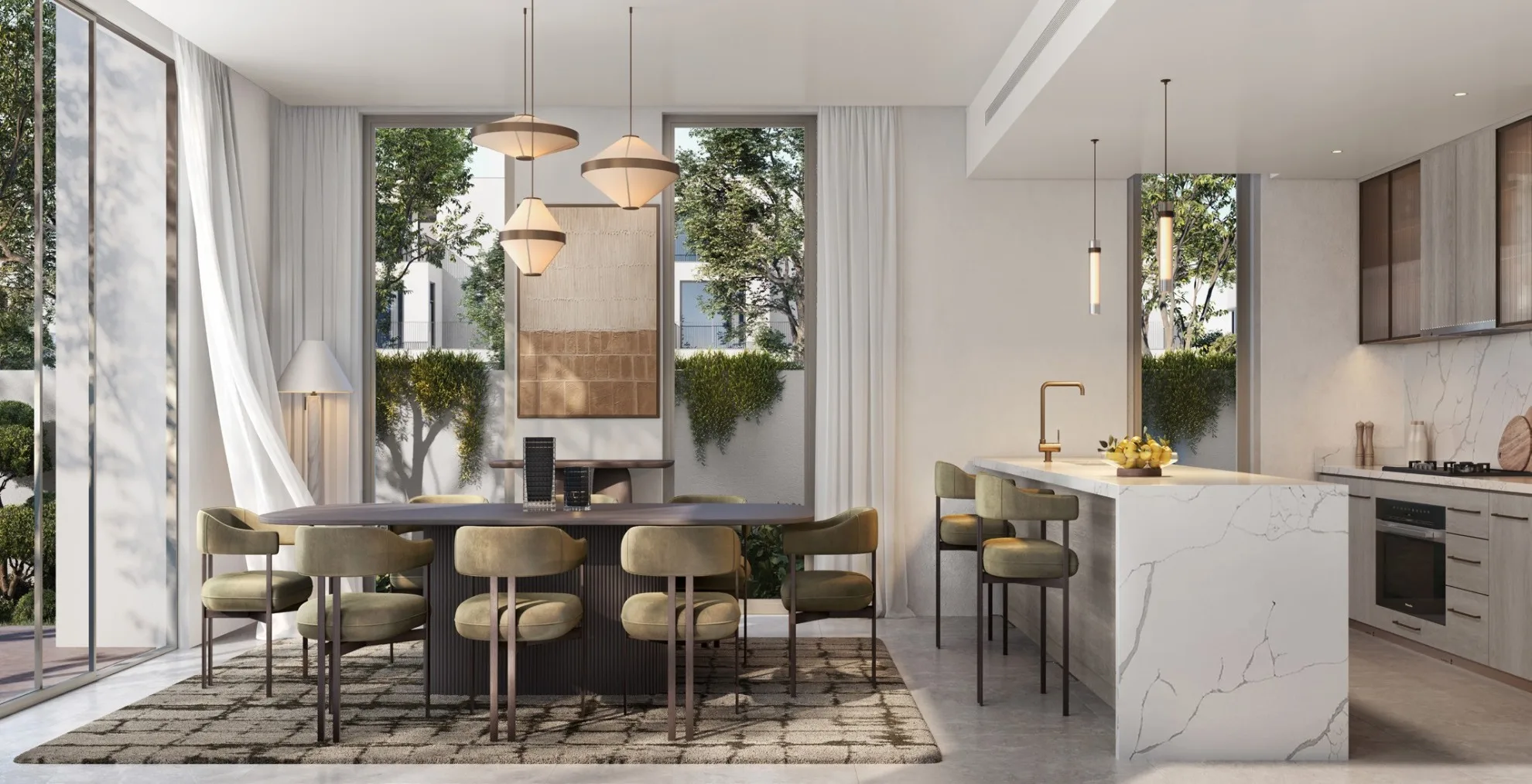 Warm open-plan residence at Lunaya Terraces